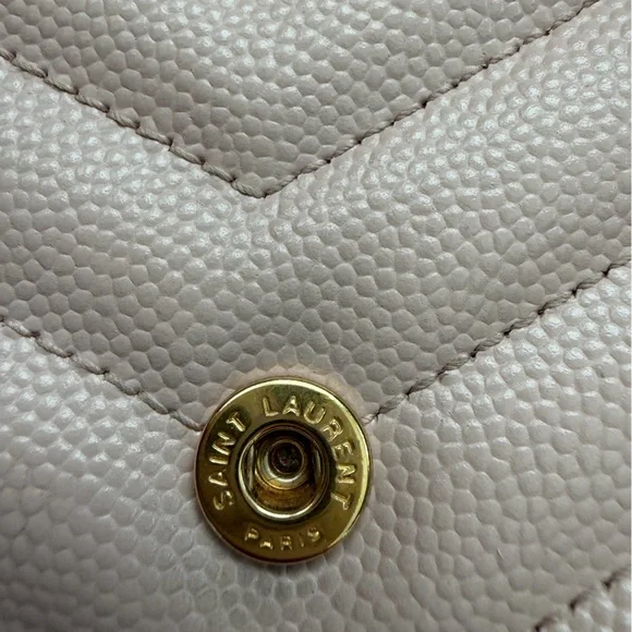 Yves Saint Laurent Cassandre Monogram Bag Blush Pink with Gold wallet on chain - Picture 9 of 15